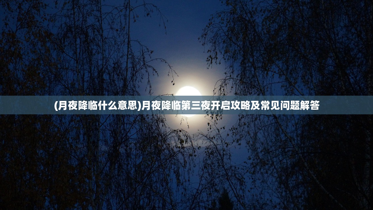 (月夜降临什么意思)月夜降临第三夜开启攻略及常见问题解答